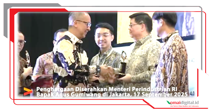 Menteri Perindustrian Menyerahkan Penghargaan Rintek 2025 untuk Produk OMAI Antidiabetes Inlacin